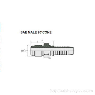 SAE Mâle 90° Cône 17811